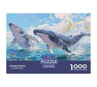 Blue Baleine Puzzles 1000 Pièces Cadeau Unique Jeu Éduchatif Challenge Toy À De Qualité Supérieure Peinture Art pour Adultes Et Enfants À Partir De 14 Ans 70x50cm/1000pcs