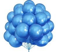 Blue Balloons, Pack Of 30 Blue Metallic Latex Balloons 12 Inch 12 Inch Balloon With Ribbon For Women Boys Girls Birthday Party Wedding Graduation Baby Shower Decorations