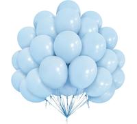 Blue Balloons, Pack Of 50 Balloons, 12 Inch Pastel Blue Balloons, Macaron Blue Latex Balloons For Blue Themed Birthday Party Wedding Baby Shower Baby Shower Carnival Sex Events