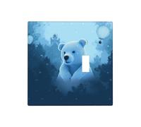 Blue Bear Plaques murales décoratives pour interrupteur 2 interrupteurs - Plaque d'interrupteur électrique en thermoplastique pour appareil de décoration, vis incluses