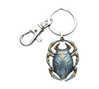 Blue Beetle Film Scarabée 3D en émail sous licence officielle DC Comics Blue Beetle, bleu, Taille unique, Porte-clés 3D Coccinelle Bleue