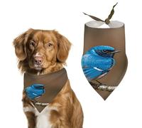 Blue Bird Bandana pour chien en coton doux lavable au quotidien en été durable Triangle réversible Convient pour les chiens et chats de petite, moyenne et grande taille