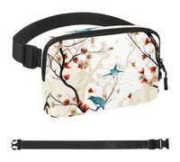 Blue Bird Branch-1216 Sac banane à bandoulière pour homme et femme, sac de ceinture pour voyage, marche, course, randonnée, cyclisme, multicolore, 4 x 23 x 15 cm, multicolore, 1.5x9.0x5.9in/4x23x15cm