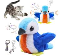 Blue Bird Jouet électrique interactif pour chat | Jouet pour chat avec son réaliste, action flottante, rechargeable, jouet pour chat, oiseau pour chat