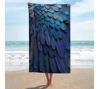 Blue Bird Wing Serviette de plage en microfibre anti-sable Grande serviette de douche multi-usages absorbante pour salle de bain piscine 130 x 80 cm