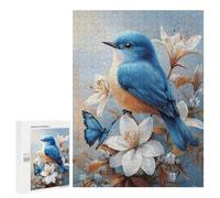 Blue Bird with Butterfly Puzzle 1000 Pièces Educa Jouet en Bois Cadeau Unique Décoration Intérieure Jeu Éducatif Challenge Toy Adultes Et Enfants À Partir De 14 Ans 500 PCS