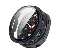 (Blue,Blue)For Samsung Galaxy Watch8 44mm Watch Case WANLONFENG PC Frame Cover with Tempered Glass Screen Prote