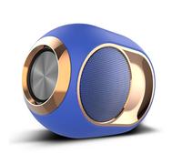 Blue Bluetooth speaker, wireless outdoor subwoofer, powerful bass, high volume, portable speaker.