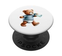 Blue Boy Teddy Ours Bleu pour fête prénatale PopSockets PopGrip Adhésif