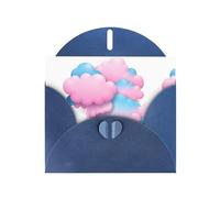 Blue BROLEO Carte de vœux Motif nuages de barbe à papa Rose Pour Noël, anniversaire, Saint-Valentin, anniversaire de mariage et invitations de fête
