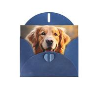 Blue BROLEO Carte de vœux pour Noël, anniversaire, Saint-Valentin, anniversaire de mariage et invitations de fête Motif chien Golden Retriever