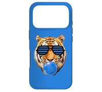 Blue Bubble Gum Lunettes de Soleil Motif tête de Tigre Coque pour iPhone 17 Pro