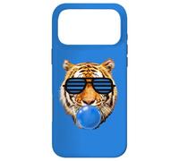 Blue Bubble Gum Lunettes de Soleil Motif tête de Tigre Coque pour iPhone 17 Pro Max