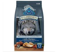 Blue Buffalo Wilderness High Protein Natural Adult Dry Dog Food Plus Wholesome Grains, Poulet 4,5 LB Bag