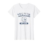 Blue Bulldogs de l'université de Yale T-Shirt, Femme, Blanc, S