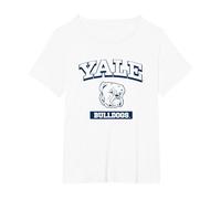Blue Bulldogs de l'université de Yale T-Shirt, Femme Grandes Tailles, Blanc, 5X