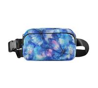 Blue Butterfly Beauty Sac à bandoulière élégant pour femmes, hommes, adolescents, mini sac à bandoulière avec sangle réglable pour voyage, gym, travail, papillon bleu, taille unique, Beauté papillon