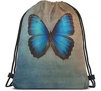 Blue Butterfly Drawstring Bags Sac à dos Vintage Animal Bird Peinture à l'huile MagicalButterflies Sport Gym Sack Drawstring Bag String Bag Yoga Bag for Men Women