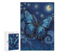 Blue Butterfly Night Sky Art Print Puzzle 1000 Pièces Educa Jouet en Bois Cadeau Unique Décoration Intérieure Jeu Éducatif Challenge Toy Adultes Et Enfants À Partir De 14 Ans 300 PCS