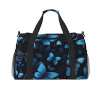 Blue Butterfly Sac de voyage imperméable pour homme et femme Motif papillon