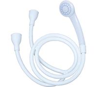 Blue Canyon Pulvérisateur de douche à double robinet lunaire, accessoire de salle de bain haut de gamme, fixation de douche à pression pour robinets ronds et ovales, tuyau blanc d'environ 1,2 m