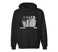 BLUE CAPTAIN Uchiha Itachi Hooded Hoody with Pocket Long Sleeve Mens Sweatshirts Black XL
