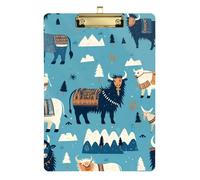 Blue Cattle of The Bohemian Tribe Porte-bloc imperméable en acrylique pour enseignant infirmière Taille 22,9 x 30,5 cm
