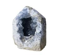 Blue Celestite Cluster Geode Crystal Stone Four-Sided Single-Pointed Column Home Office Decor Gifts,100~300g Gemstone Stone