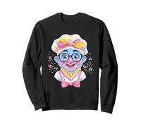 Blue Chef Kawaii Bakery Portrait Graphique Personnage Rose Sweatshirt