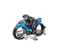 (Blue)Children's remote control racing car, remote control motorcycle toy, aircraft, land and air dual mode