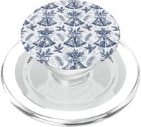 Blue Christmas Bells Toile de Jouy Vintage French Country PopSockets PopGrip pour MagSafe
