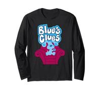 Blue Clues on Red Sofa Manche Longue