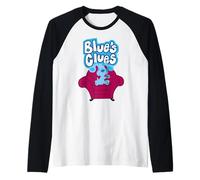 Blue Clues on Red Sofa Manche Raglan