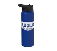 Blue Collar Blood Sweat blasphème col bleu Stainless Steel Insulated Water Bottle