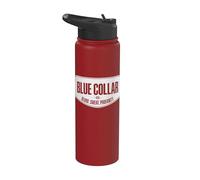 Blue Collar Blood Sweat blasphème col bleu Stainless Steel Insulated Water Bottle