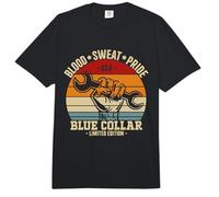 Blue Collar - Collier Bleu Blood Sweat & Pride édition limitée Comfort Colors Adult Heavyweight T-Shirt