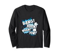 Blue Color Bang Boom Wham POW! Graphique Bleu Manche Longue