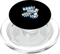 Blue Color Bang Boom Wham POW! Graphique Bleu PopSockets PopGrip pour MagSafe