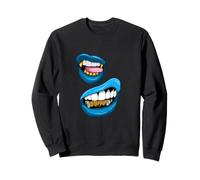 Blue Color Talk That-x2 Blue Graphic Sweatshirt