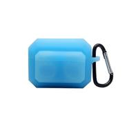 (Blue) Compatible For Apple AirPods Pro 3-in-1 Silicone Anti-Fall Case + Ear-Tip + Anti-Lost Carabiner Protection Set