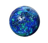 Blue Copper Ore Ball Ornaments Crystal Round Sphere Collection Pocket Palm Worry Stone, 60~70mm