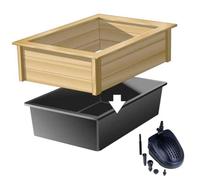 BLUE CORAL-Bassin préformé Quadra Wood 1, cadre bois + pompe, UBBINK - 225L