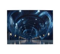 Blue Corridor Puzzle horizontal en bois de 500 pièces pour développer des compétences pratiques pour se détendre et interagir parent-enfant