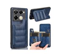 (Blue)Cow Pattern Card Bag Phone Case For Infinix Note 40 Pro 4G hk