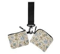 Blue Crush Lot de 2 porte-cartes de visite fins et portables avec poche zippée pour femme, Bleu Crush, 1 size, Décontracté