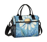 Blue Daisy Hello Sunshine Bloom Spring Sac à déjeuner avec bandoulière pour garçons