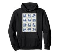 Blue Delft Mythique Animaux Fantaisie mosaïque ornés Motif Sweat à Capuche