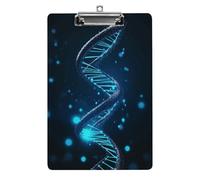 Blue DNA Structure Porte-bloc pour bureau, maison, porte-bloc en acrylique A4 avec trous de suspension en acier inoxydable, porte-bloc durable pour notes, examens, partitions de musique 31,8 x 21,6 cm