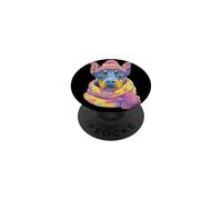 Blue Doberman Winter Portrait Dog Lover Graphic Rose Jaune PopSockets PopGrip Adhésif