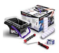 Blue Dolphin Kit de peinture complet de 9 l avec grille de grattage de 25 cm, 2 rouleaux de peinture de 13 mm, rouleau de peinture de 48 mm x 33 m, kit de rénovation